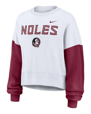 【Nike】Florida State Seminoles Club College Pullover Hoodie Men's Nike White Florida State Seminoles Statement Wordmark
